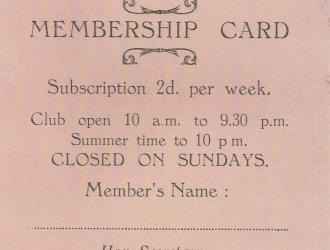 Village Hall Social Club card