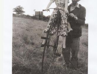 Kersey Fete 1952; R.Fletcher and S.Wardley.  WC in background.